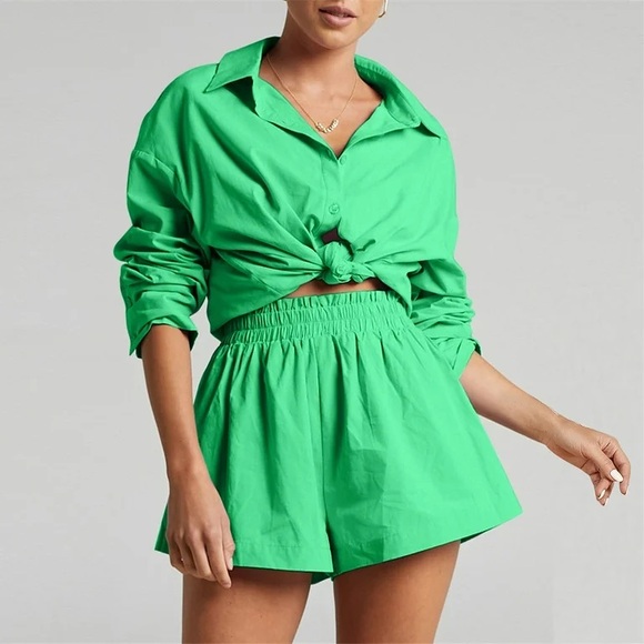 2pc Kelly green Shirt and shorts set - Picture 4 of 4